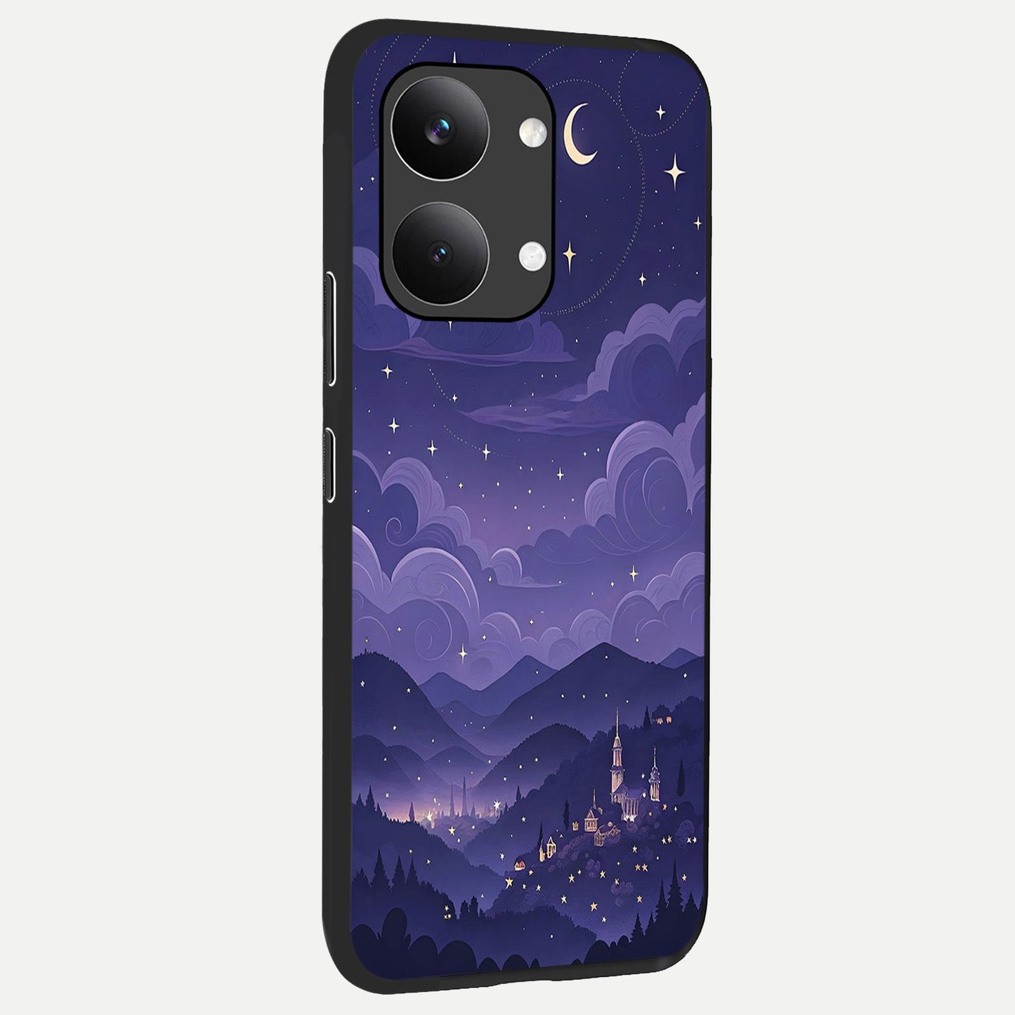 Minimal Night View back cover For Poco X8 Pro Max slim fit glass case with vibrant aesthetic design