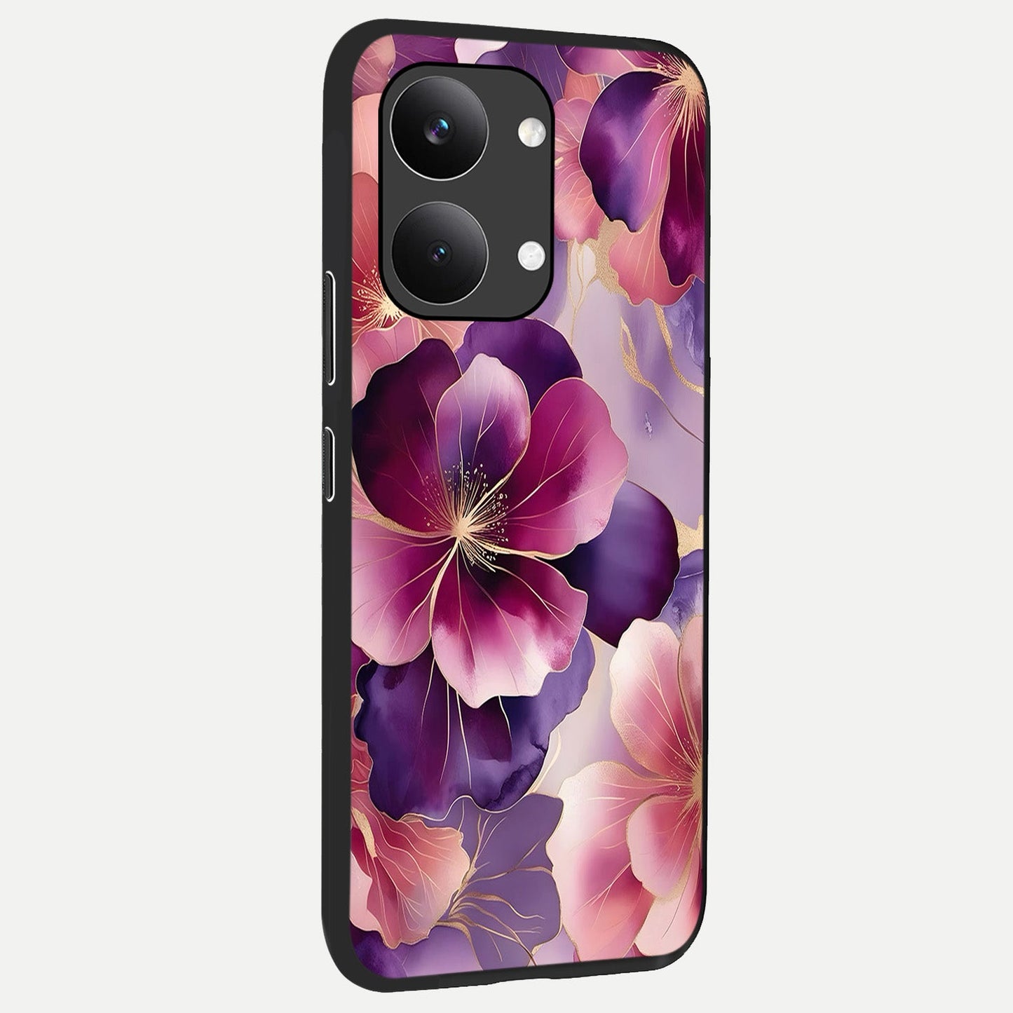 Pink Bouquet Florals back cover For Poco X8 Pro Max slim fit glass case with vibrant aesthetic design