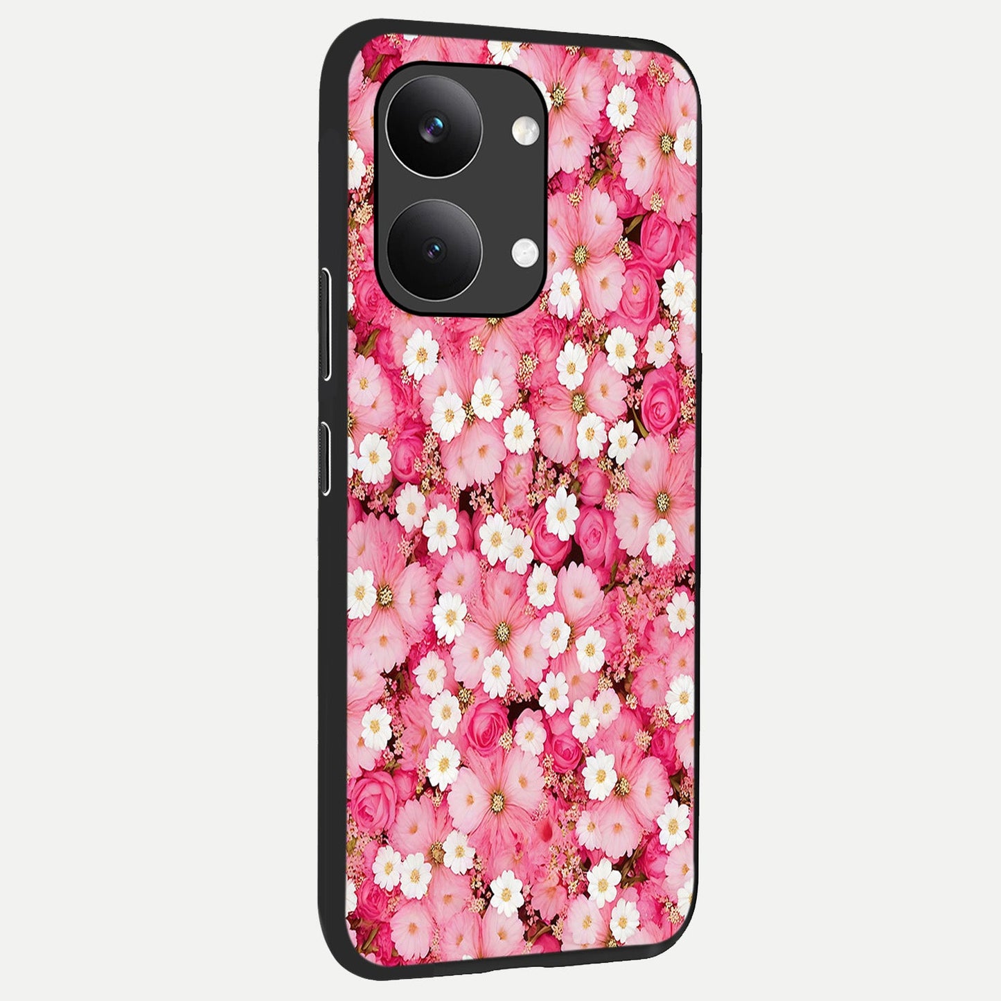 Pink Daisy Bliss back cover For Poco X8 Pro Max slim fit glass case with vibrant aesthetic design