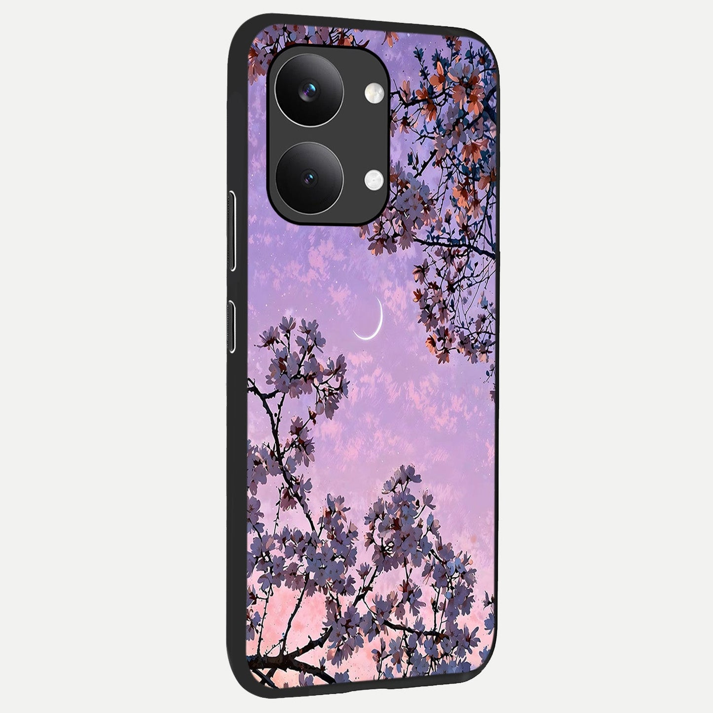 Purple Serenity Moon back cover For Poco X8 Pro Max slim fit glass case with vibrant aesthetic design