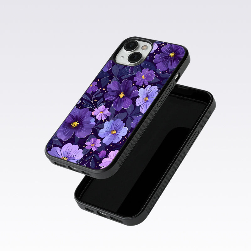 Purple Flower Blooms Glass Case For OnePlus 9