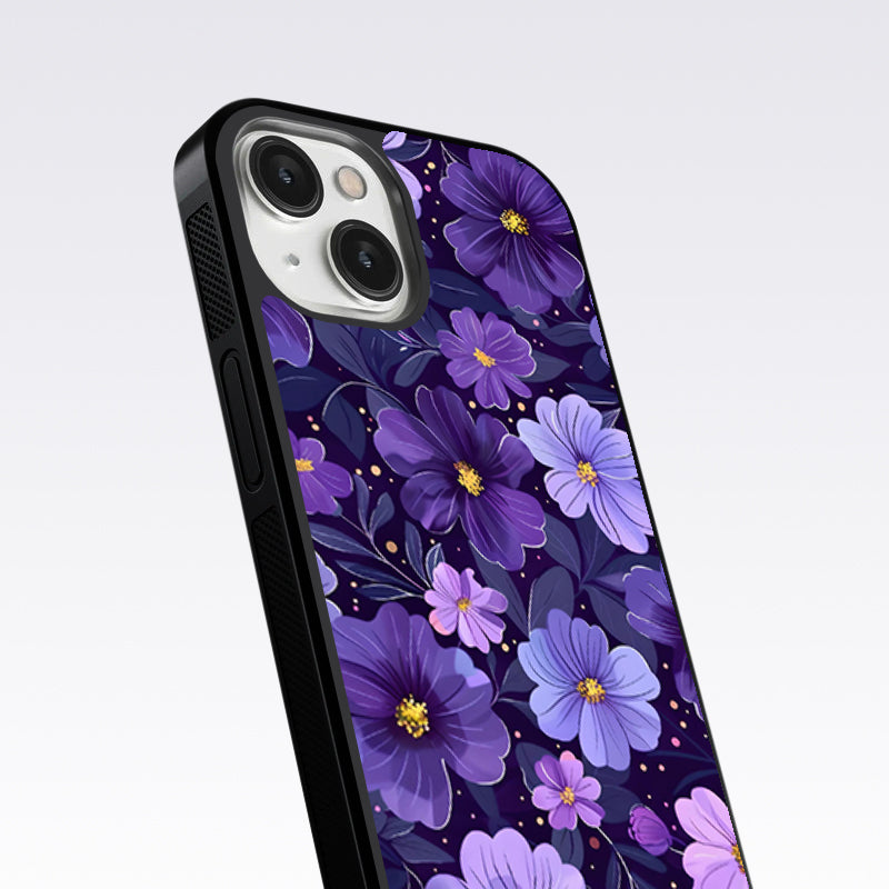 Purple Flower Blooms Glass Case For OnePlus 9