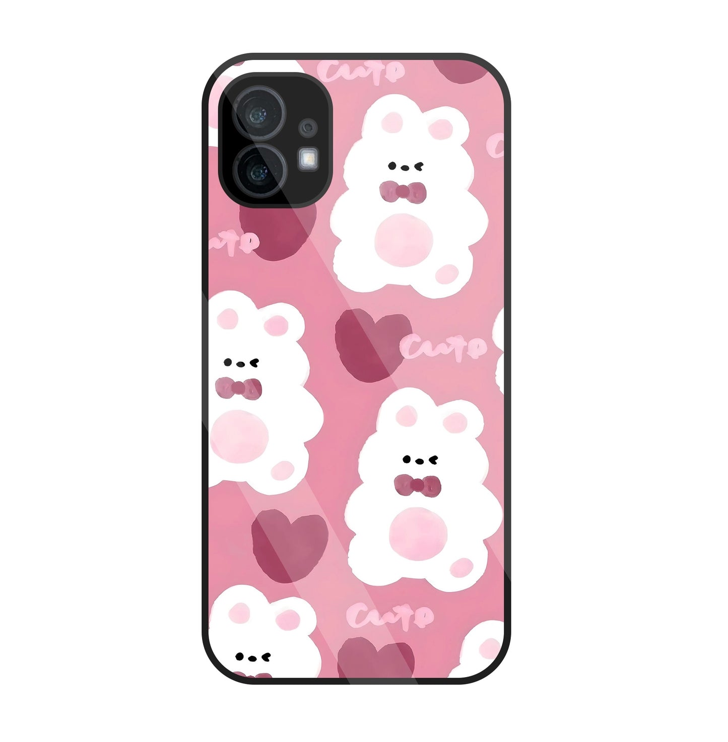 Rabbit With Heart Glass Case For Nothing Phone 1