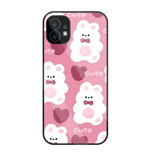 Rabbit With Heart Glass Case For Nothing Phone 1