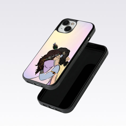 Radhe Krishna Hugs Glass Case For OnePlus 12R