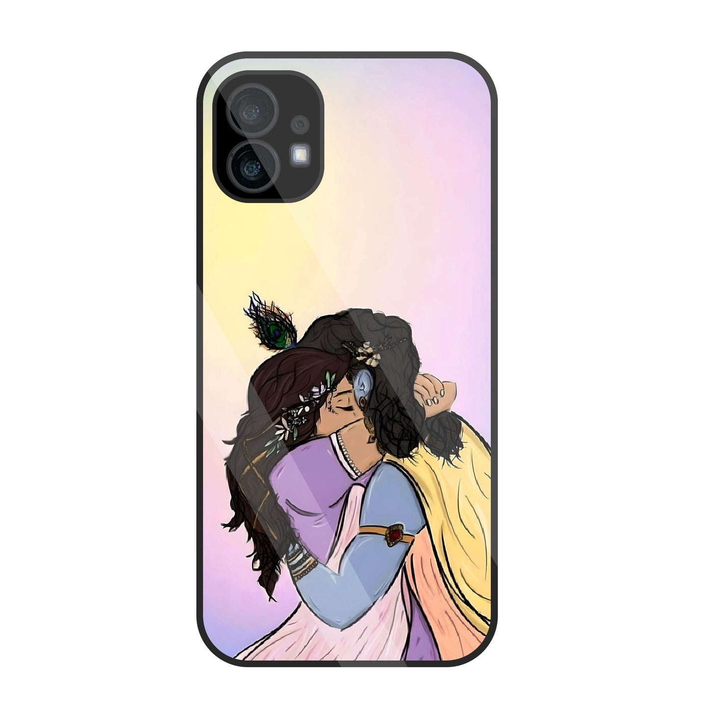 Radhe Krishna Hugs Glass Case For Nothing Phone 1