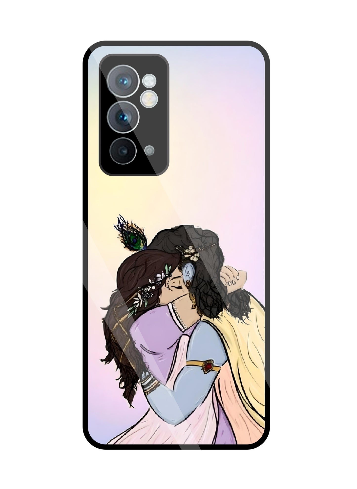 Radhe Krishna Hugs Glass Case For OnePlus 9RT