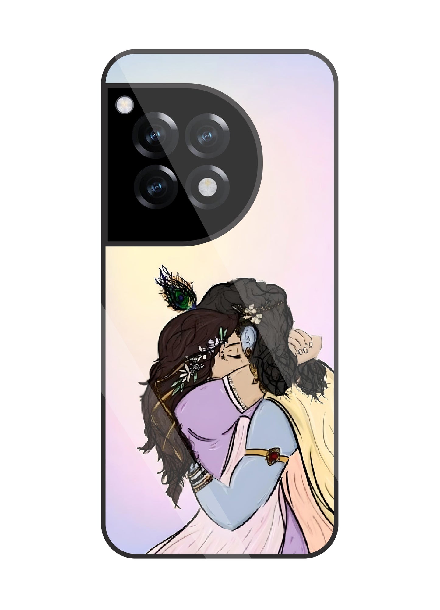 Radhe Krishna Hugs Glass Case For OnePlus 12R