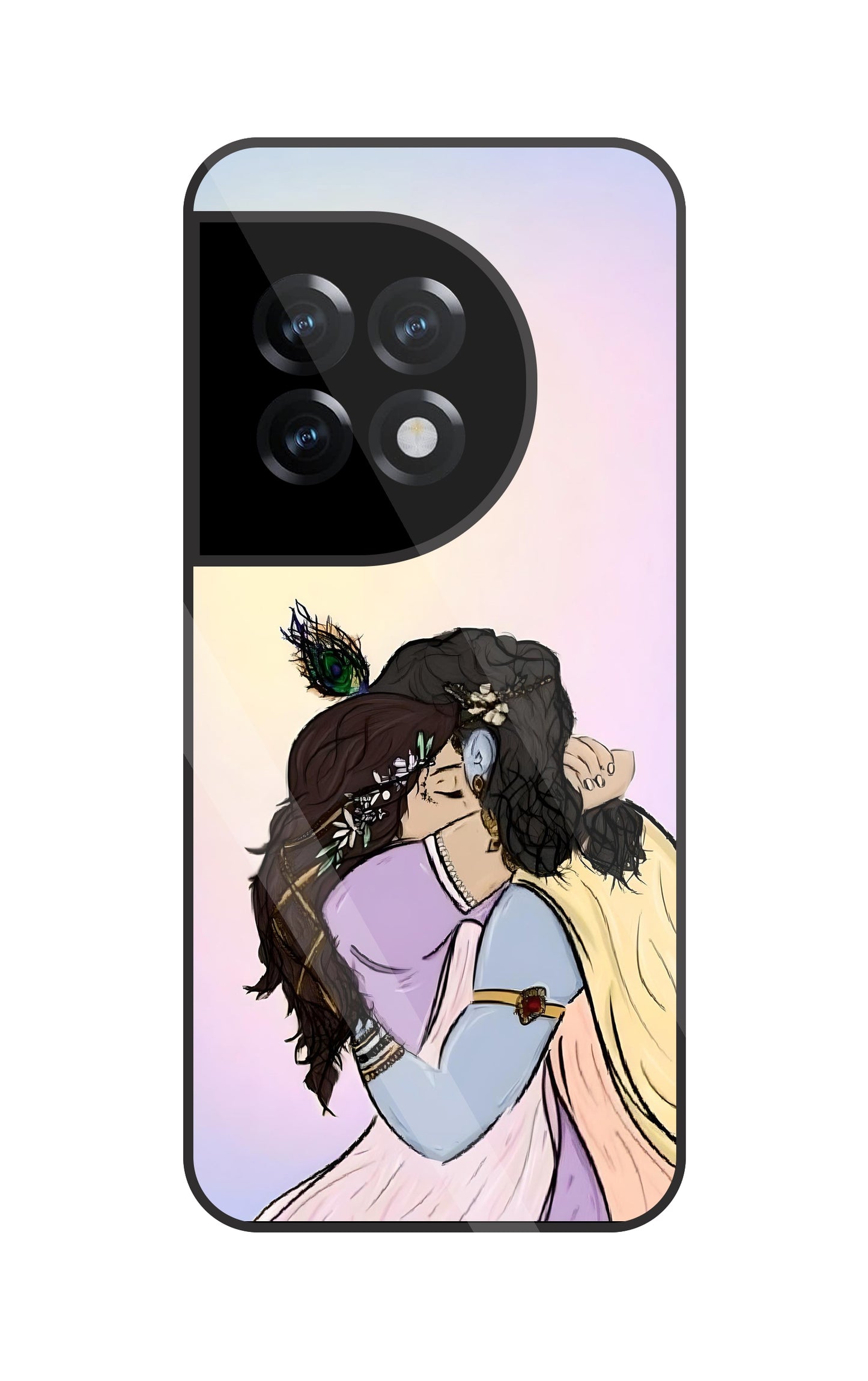 Radhe Krishna Hugs Glass Case For OnePlus 11R