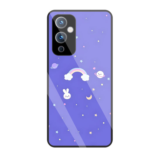 Rainbow With Stars Glass Case For OnePlus 9