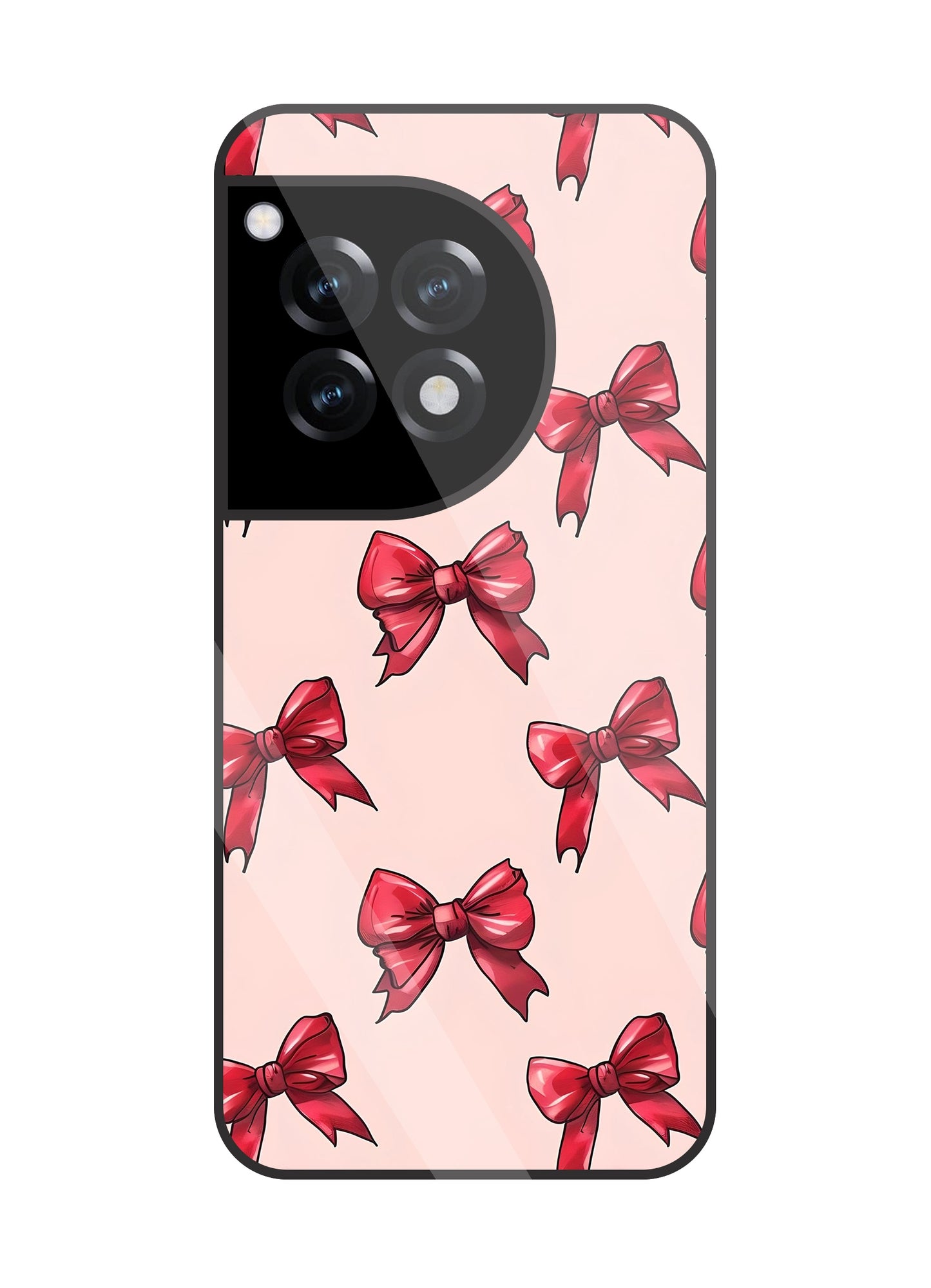 Red Ribbon Glass Case For OnePlus 12R