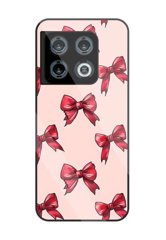 Red Ribbon Glass Case For OnePlus 10 Pro