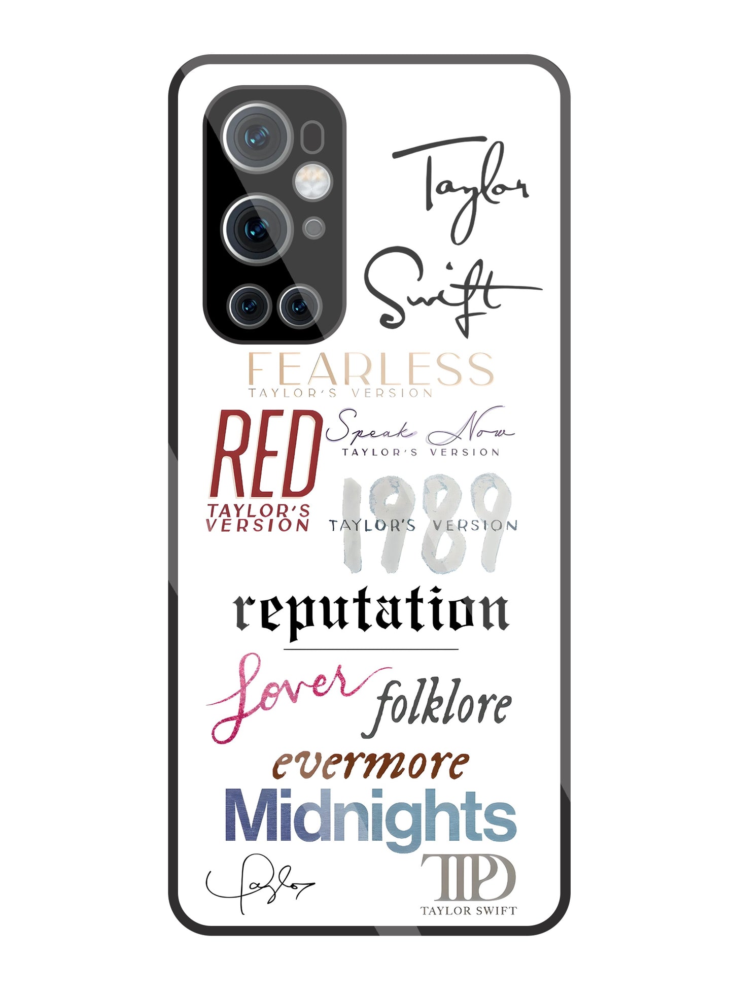 Red Taylor's Version Glass Case For OnePlus 9 Pro