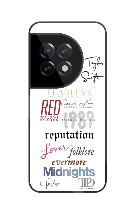 Red Taylor's Version Glass Case For OnePlus 11R