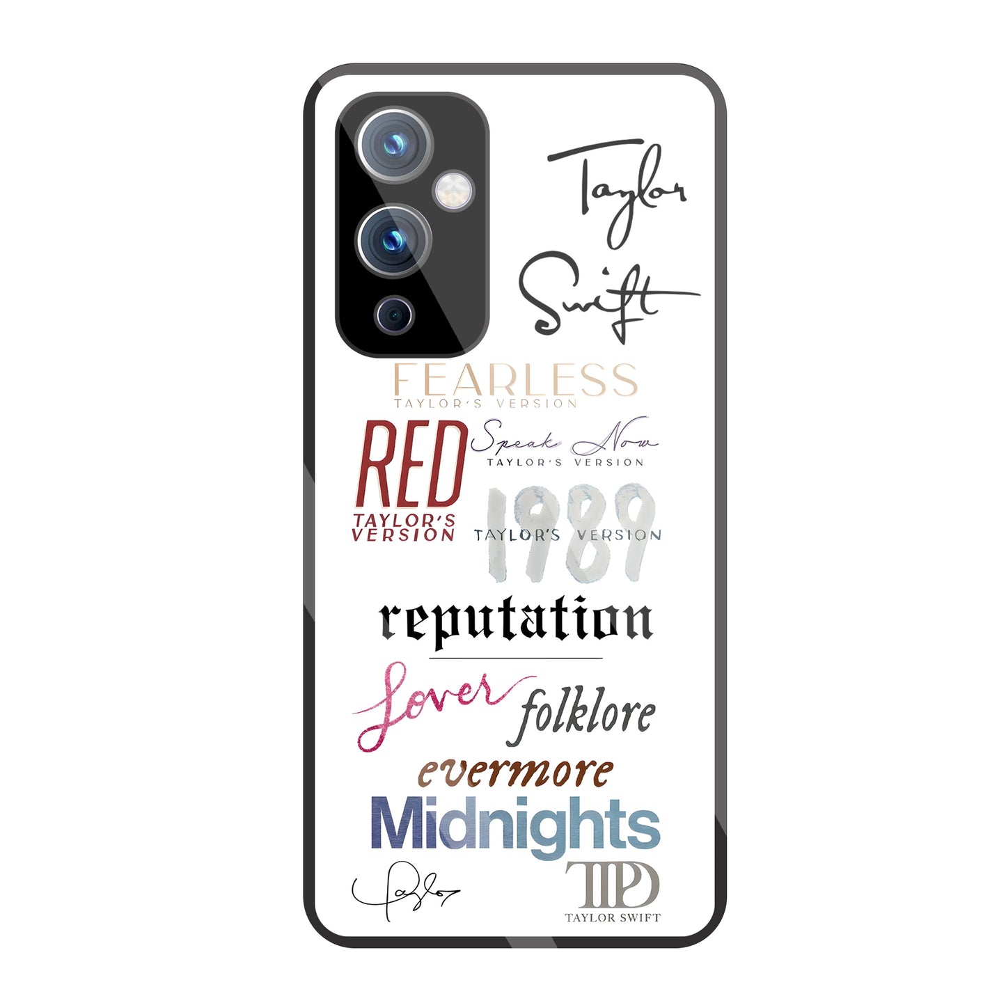 Red Taylor's Version Glass Case For OnePlus 9