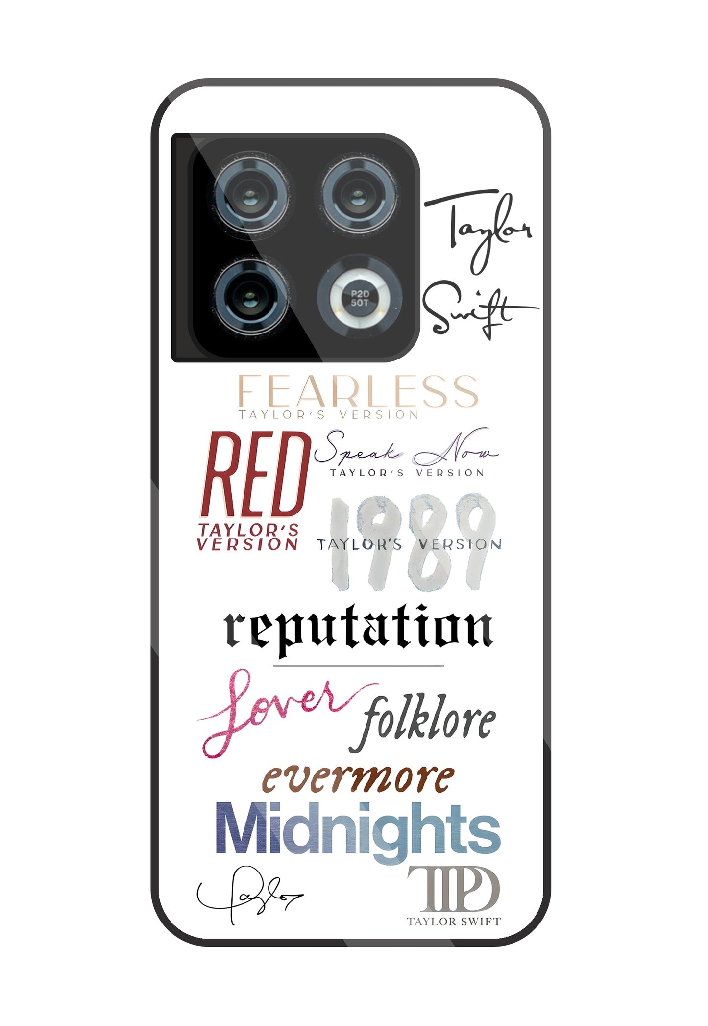 Red Taylor's Version Glass Case For OnePlus 10 Pro