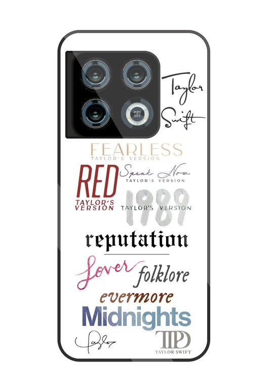 Red Taylor's Version Glass Case For OnePlus 10 Pro