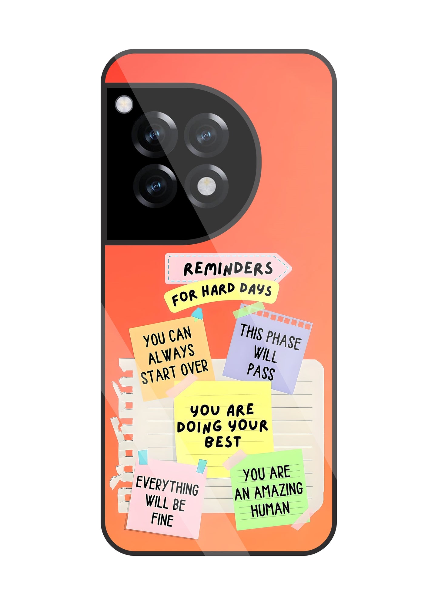 Reminders For Hard Days Glass Case For OnePlus 12R