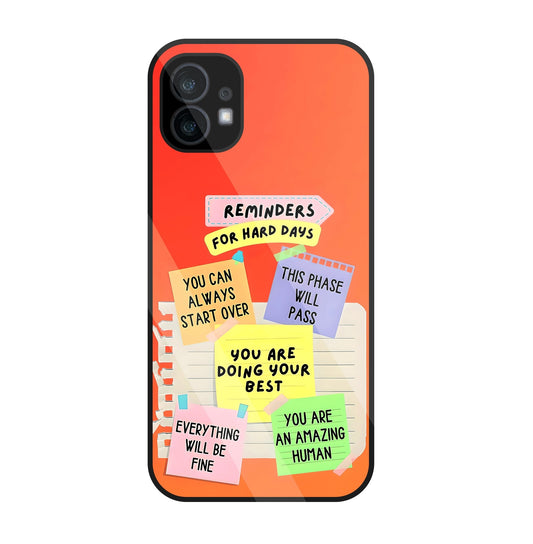 Reminders for Hard Days Glass Case For Nothing Phone 1