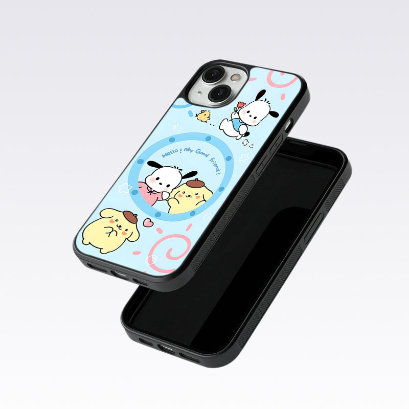 Sanrio Friends Glass Case For OnePlus 10 Pro