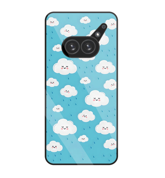 Smile Clouds With Rain Glass Case For Nothing Phone 2A