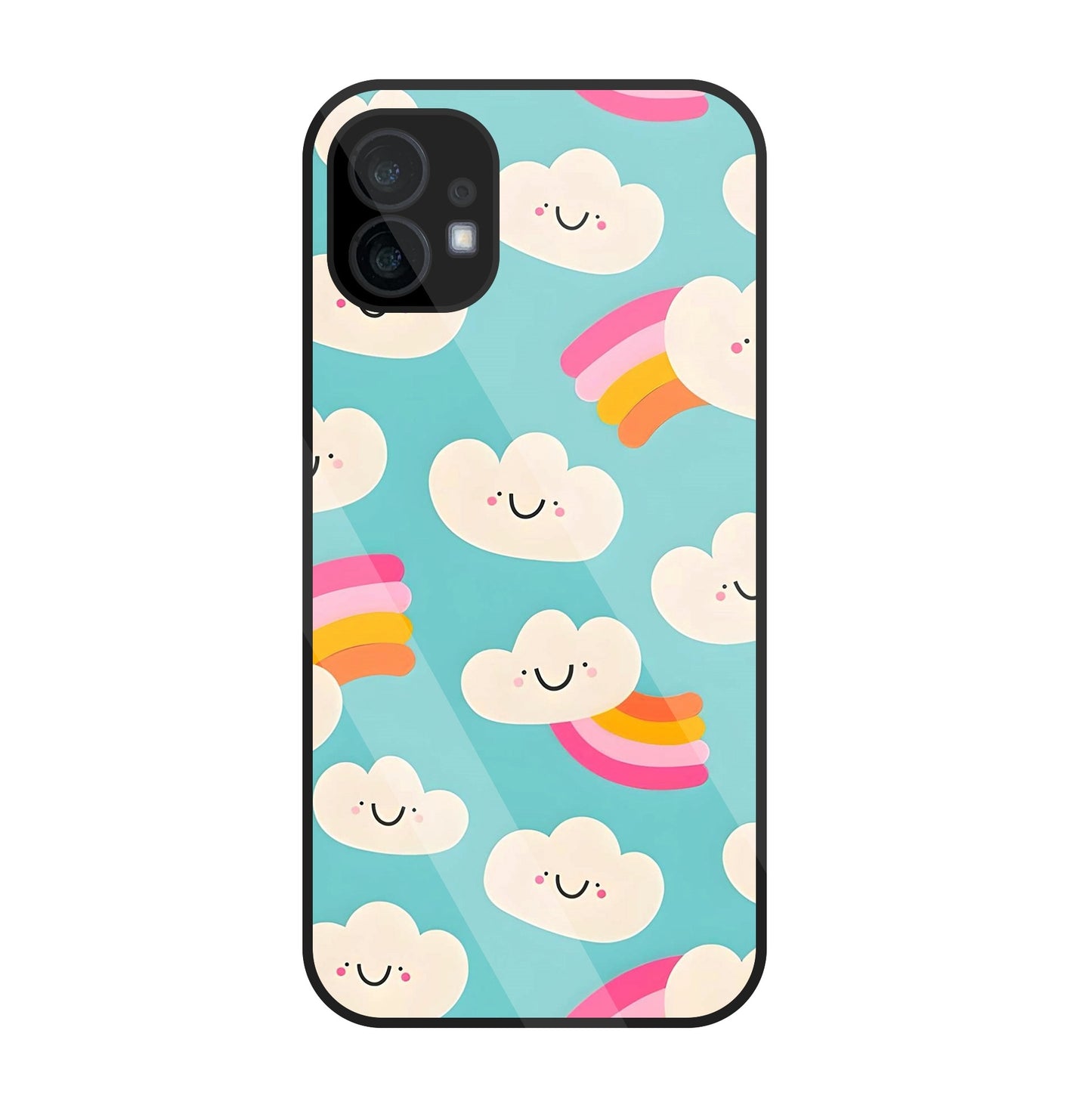 Smiley Clouds Glass Case For Nothing Phone 1