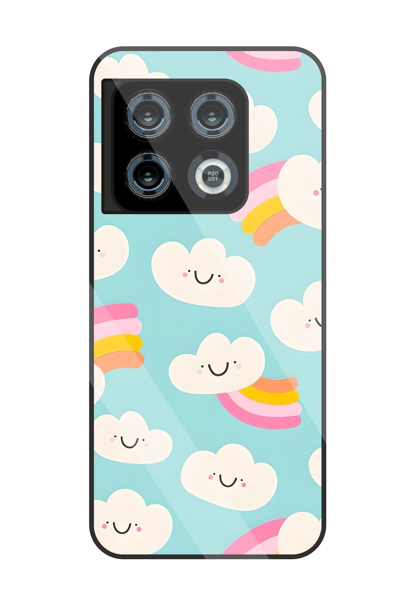 Smiley Clouds Glass Case For OnePlus 10 Pro