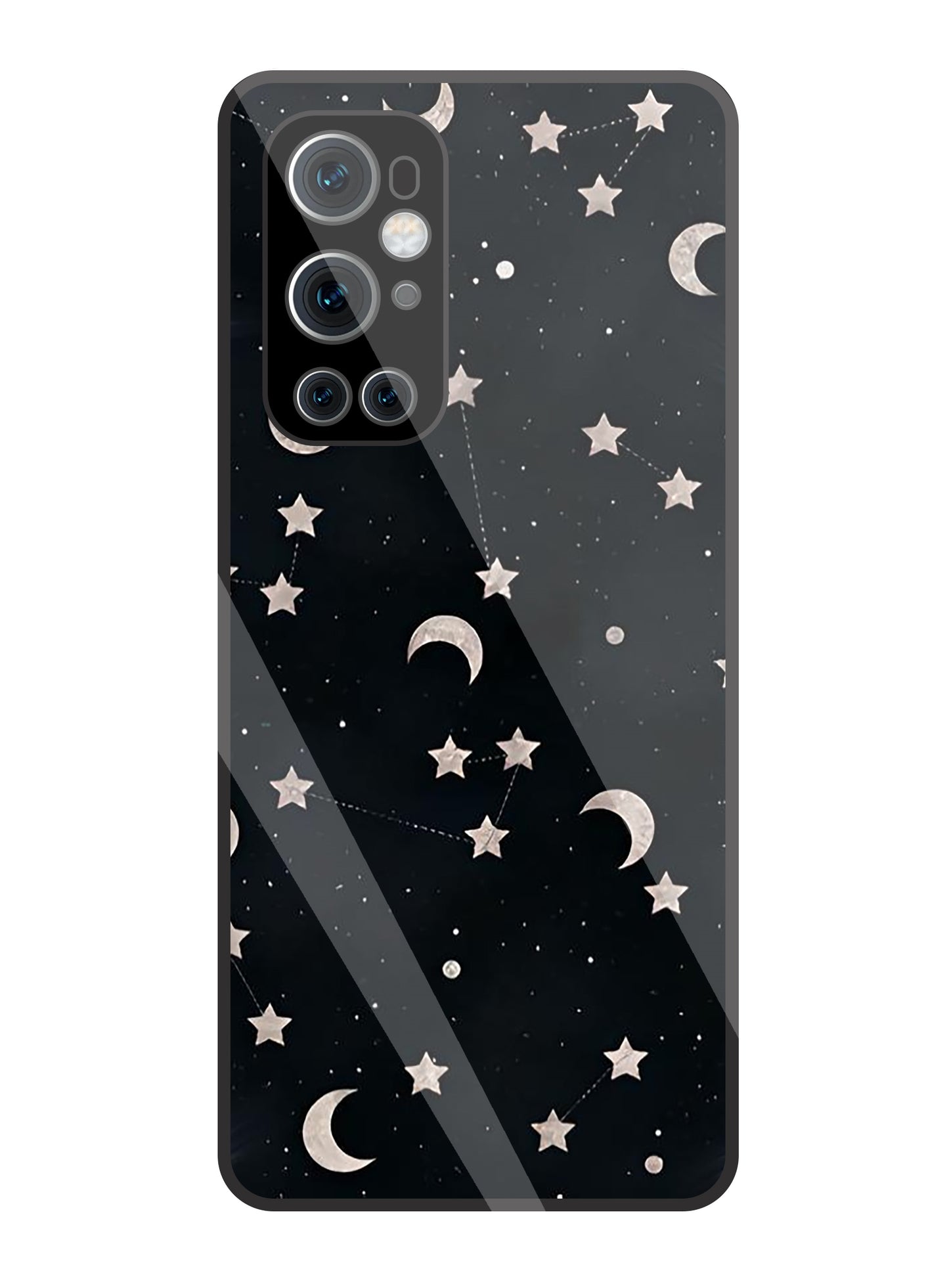 Star And Hulf Moon Space Glass Case For Oneplus 9 Pro