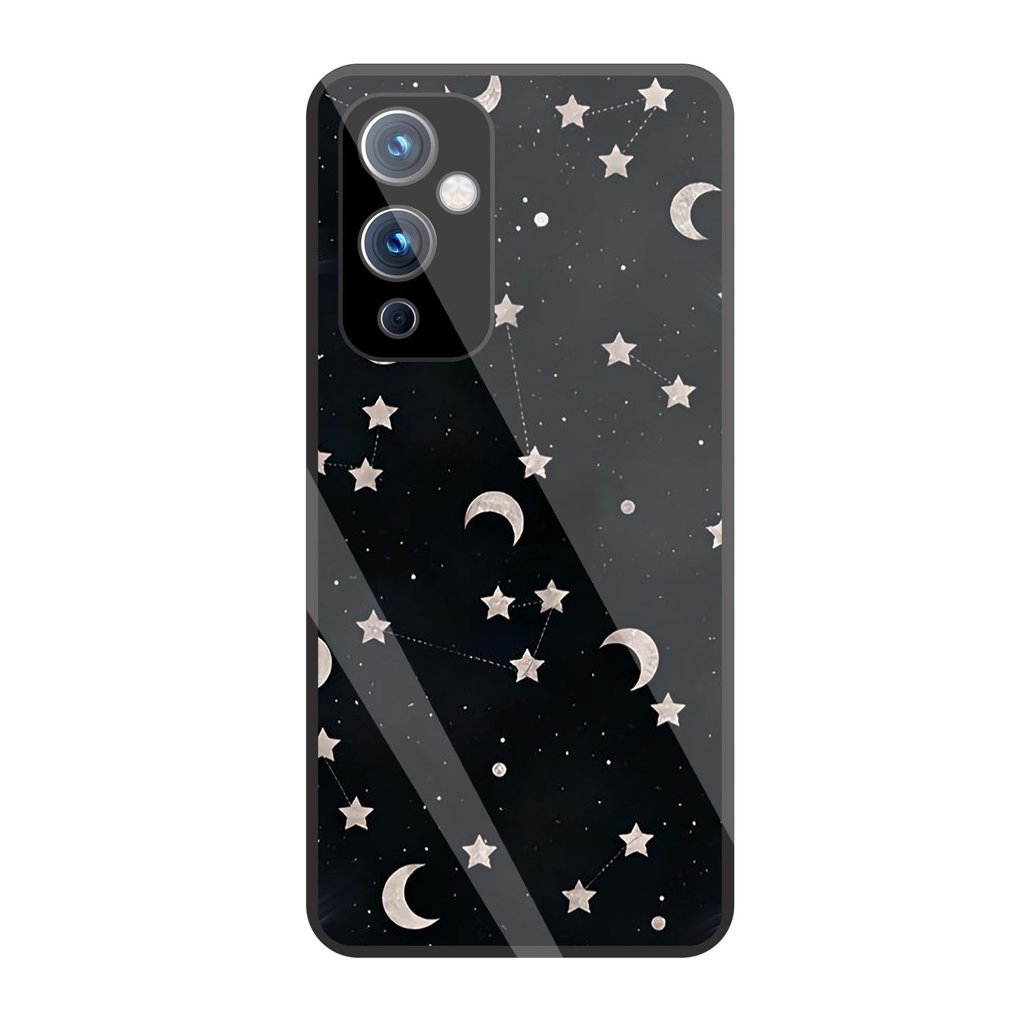 Star And Hulf Moon Space Glass Case For Oneplus 9