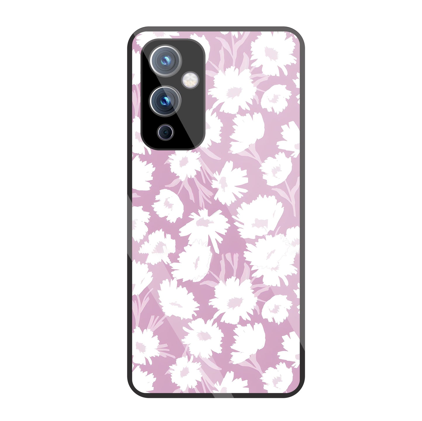 White Sunflower Glass Case For OnePlus 9