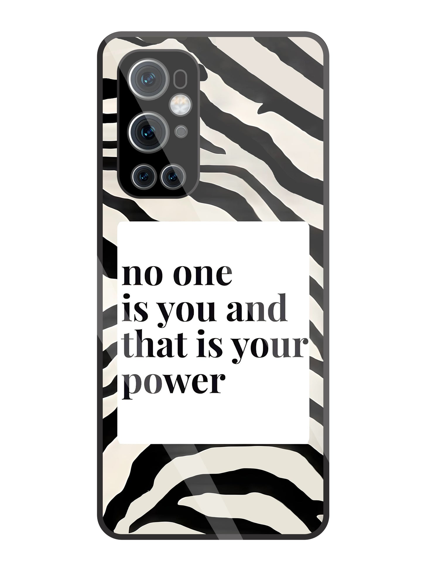 Zebra Pattern with quote Glass Case For OnePlus 9 Pro