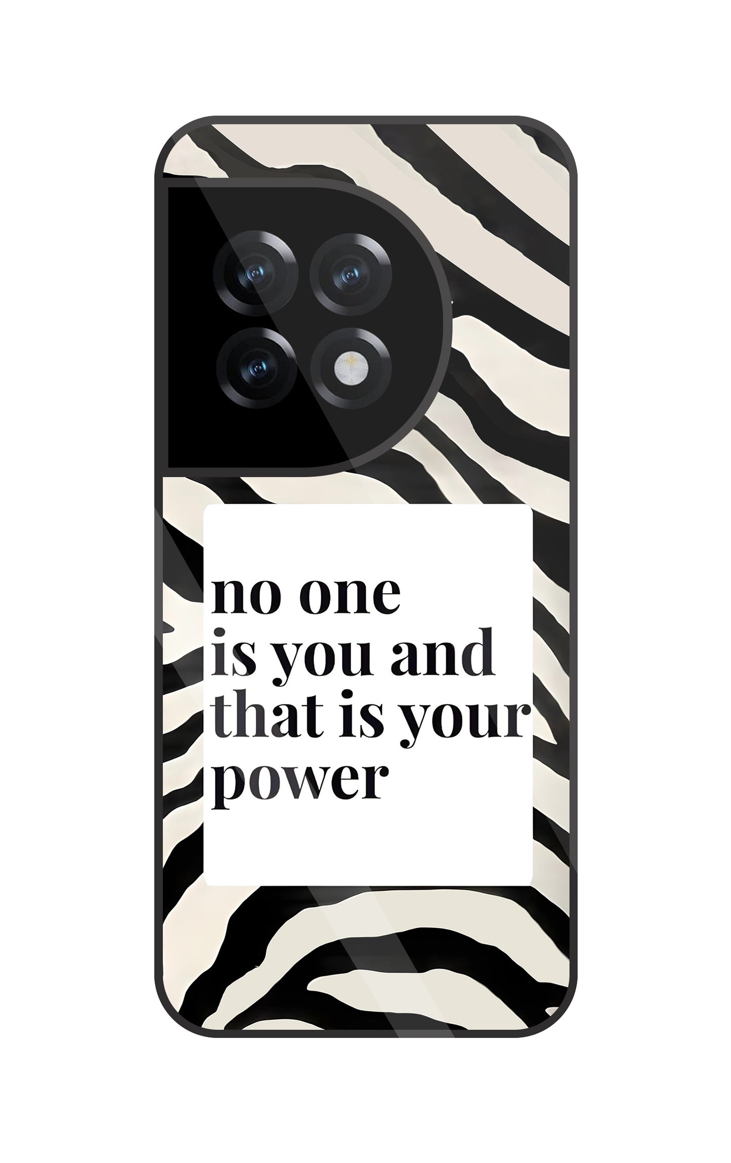 Zebra Pattern With Quote Glass Case For OnePlus 11R