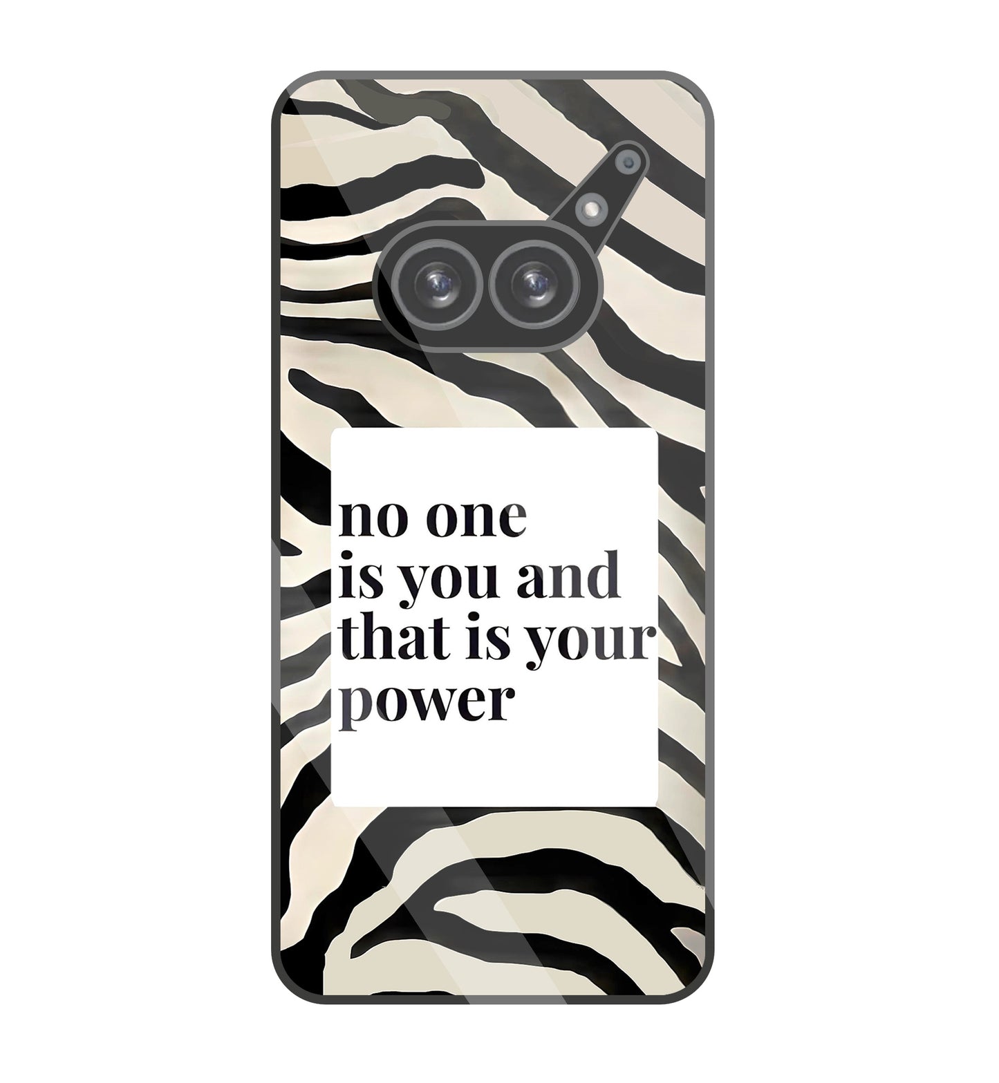 Zebra Pattern With Quote Glass Case For Nothing Phone 2A