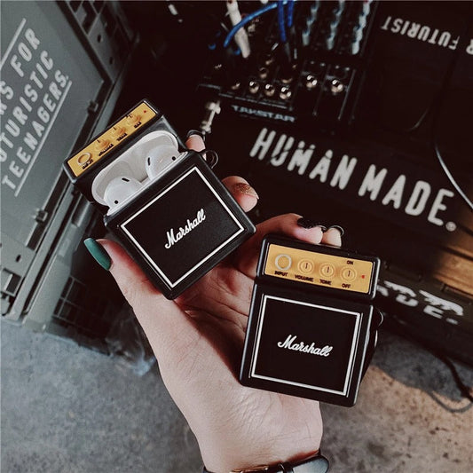 MARSHAL BLACK SILICONE AIRPODS CASE COVER FOR 1/2,3 AND AIRPODS PRO