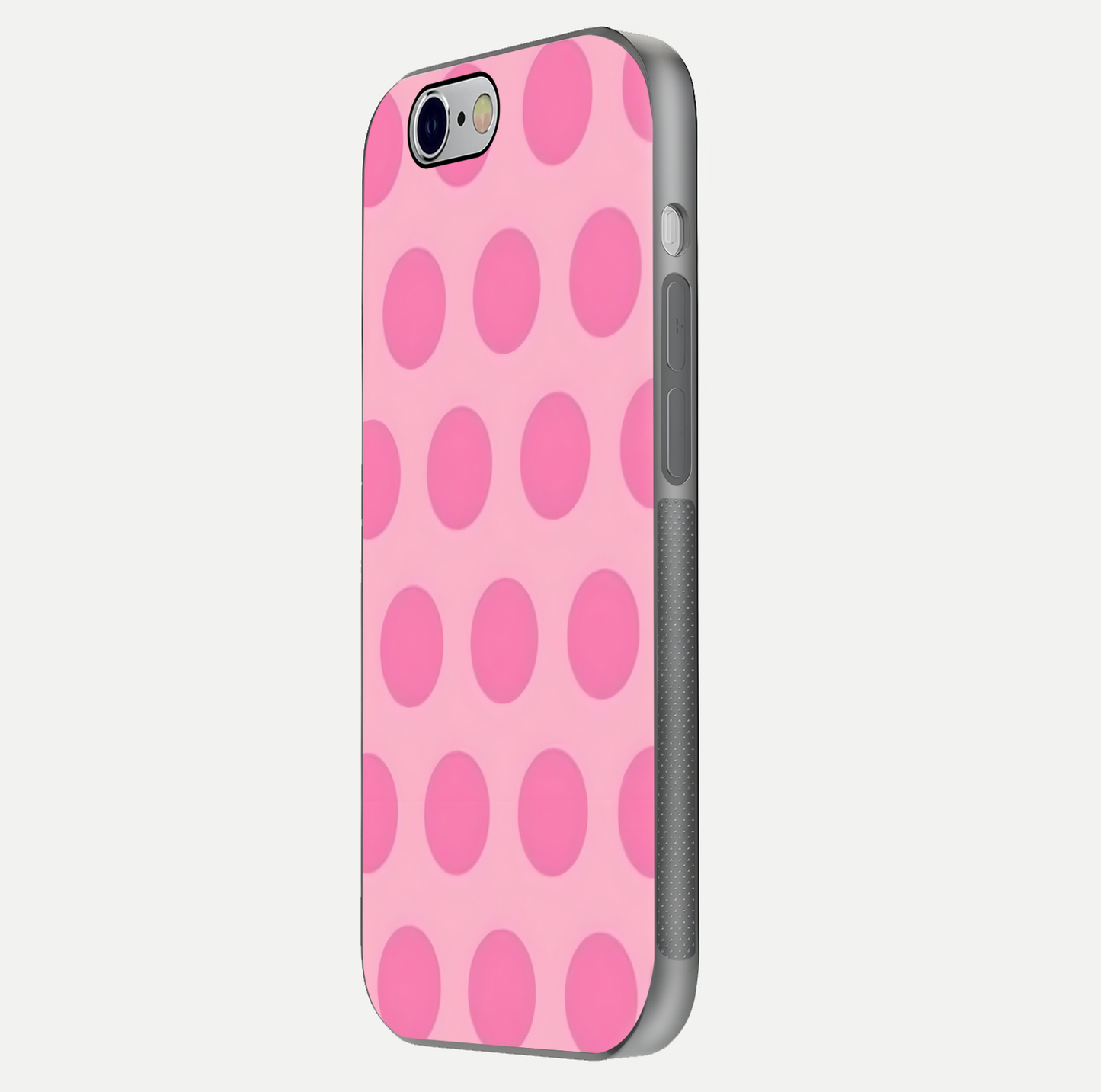 Sweet Dot Dreams iPhone 6 glass phone case side profile view focusing on sleek edges and seamless wrap