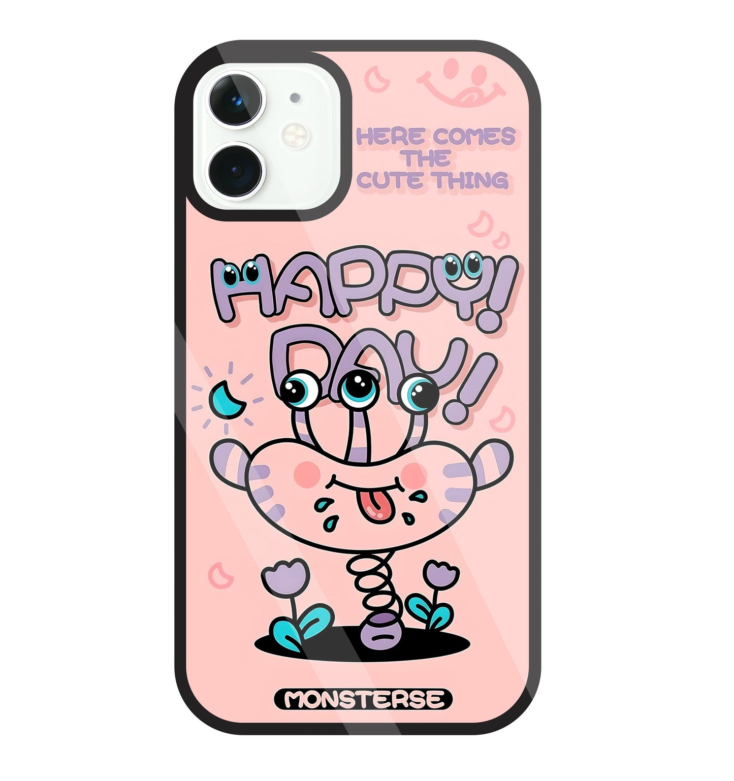 Happy Day Monsterse Pink Glass Case For Apple iPhone 11