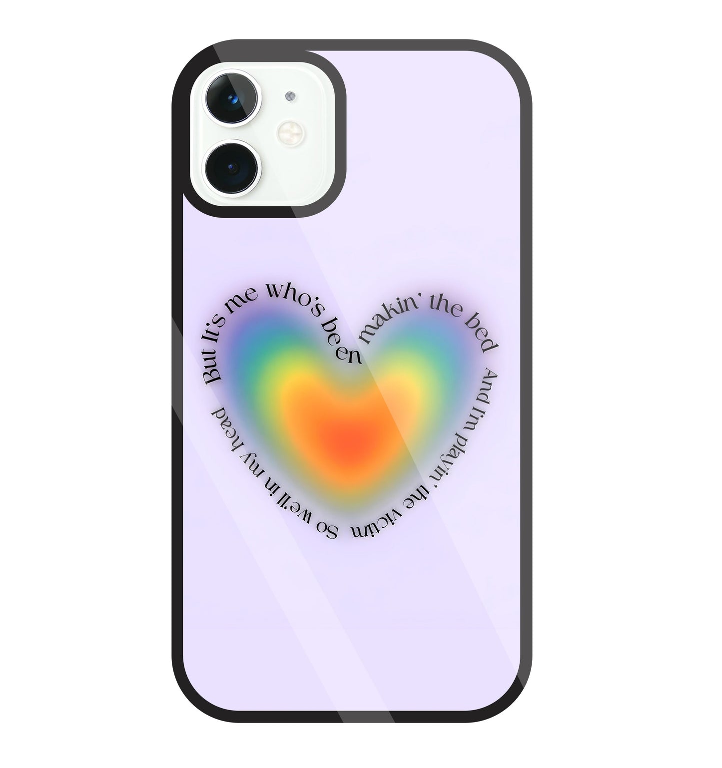 Heart With Neon Colour Glass Case For Apple iPhone 11