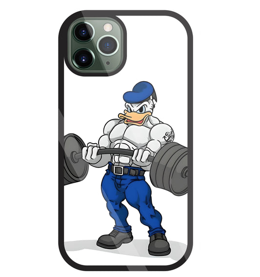 Donald Duck With Gym Glass Case For Apple iPhone 11 Pro