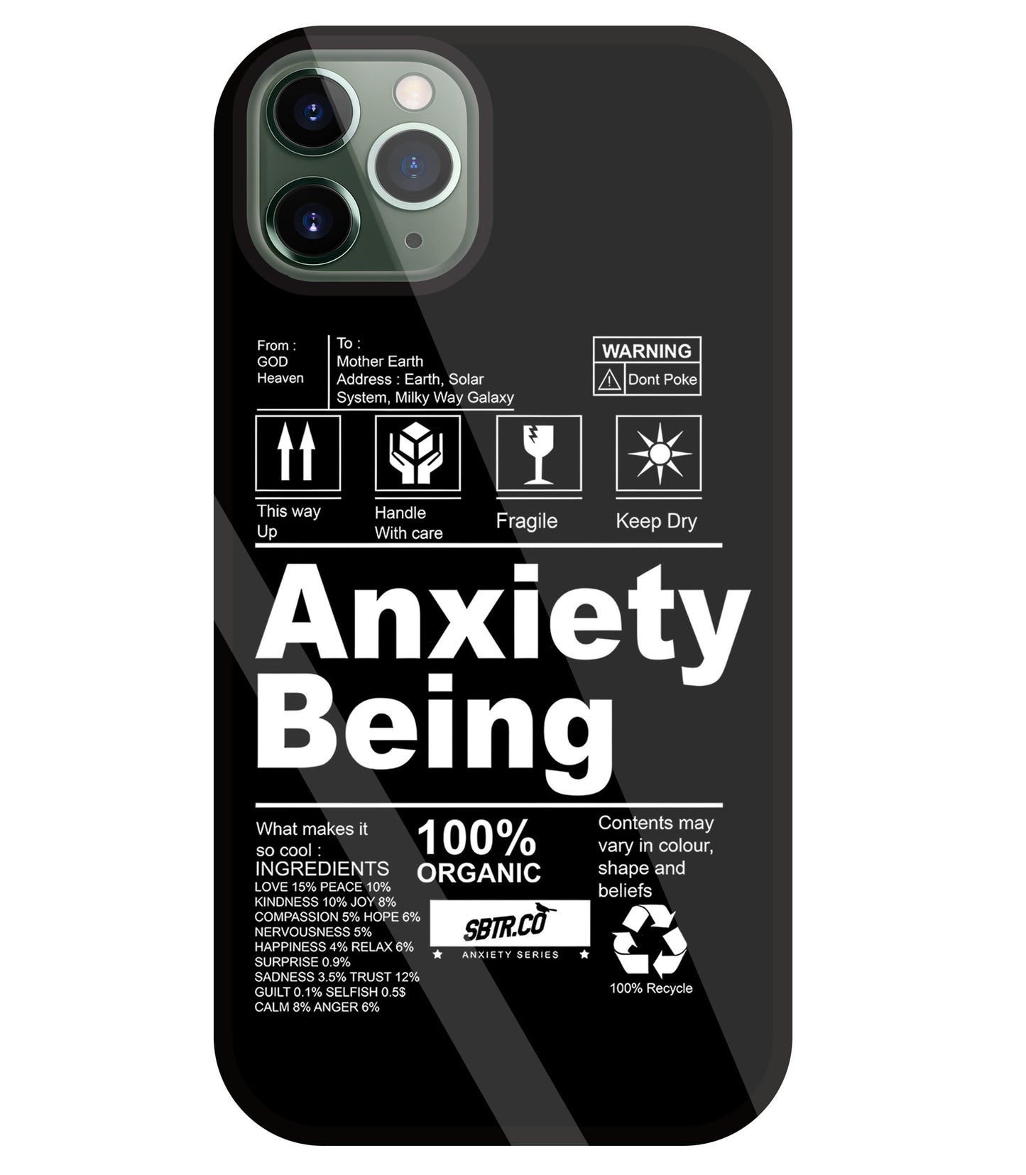 Anxiety Being Glass Case For Apple iPhone 11 Pro Max