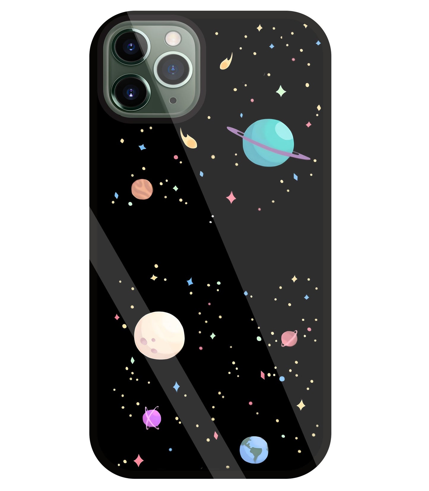Colorful Space Glass Case For Apple iPhone 11 Pro Max