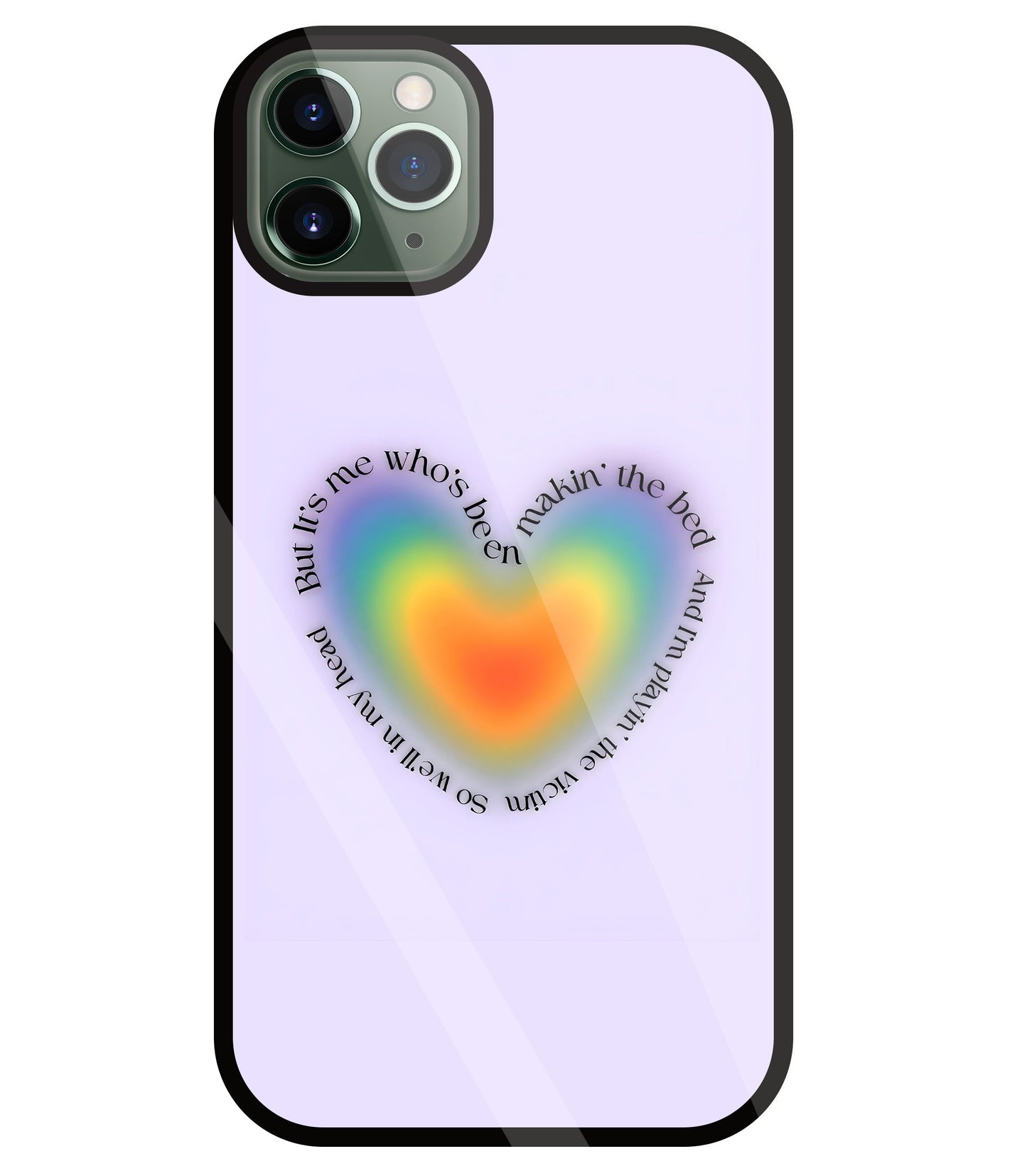 Heart With Neon Colour Glass Case For Apple iPhone 11 Pro Max