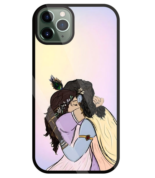 Radhe Krishna hugs Glass Case For Apple iPhone 11 Pro Max