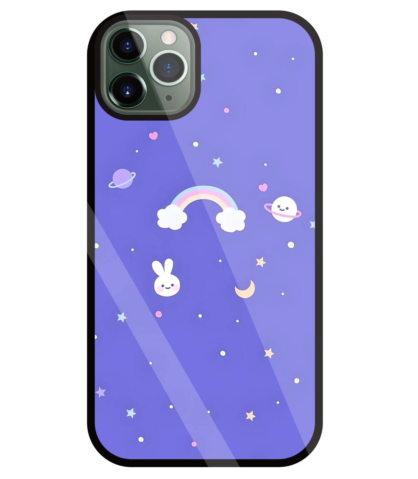 Rainbow with stars Glass Case For Apple iPhone 11 Pro Max