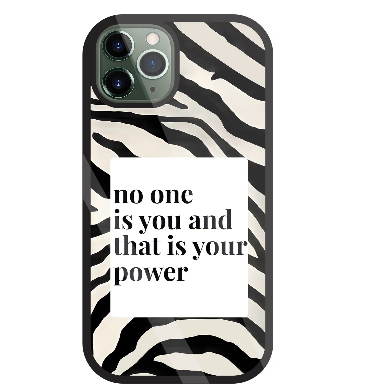 Zebra pattern with quote Glass Case For Apple iPhone 11 Pro