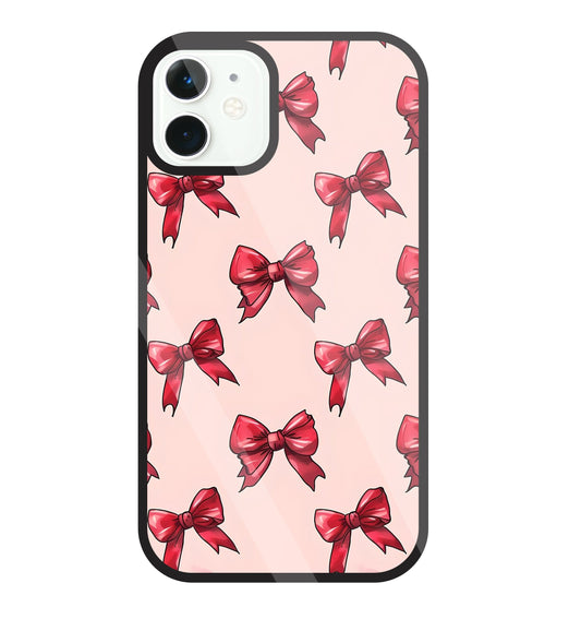 Red Ribbon Glass Case For Apple iPhone 11