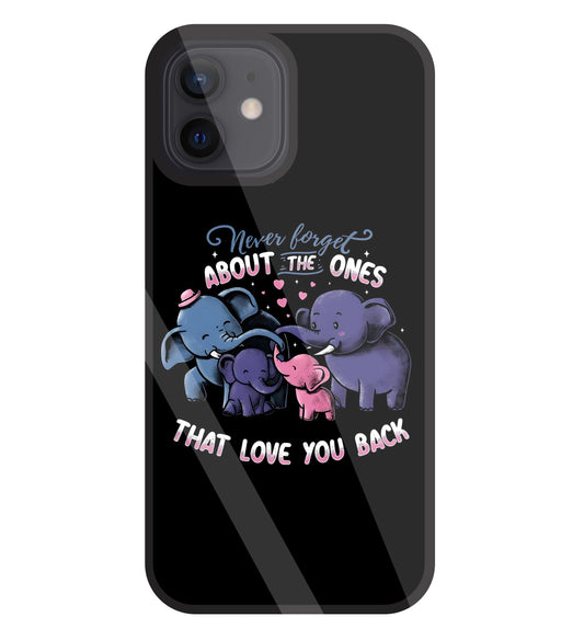 Elephant Family Glass Case For Apple iPhone 12