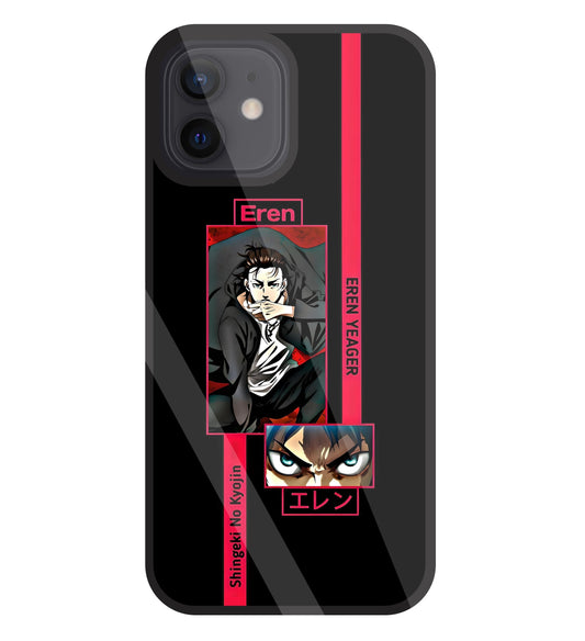 Eren Anime Glass Case For Apple iPhone 12