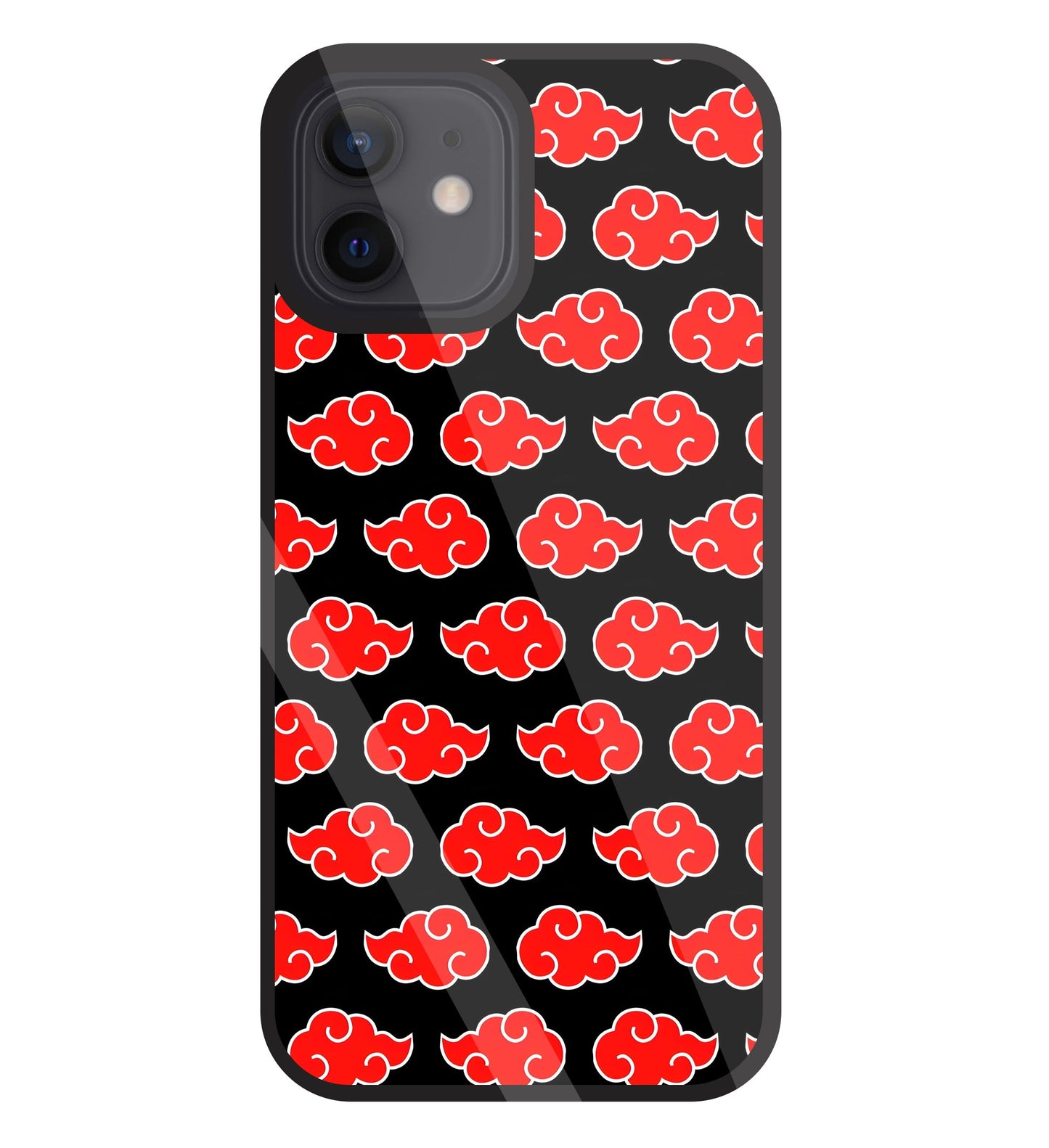 Japanese Clouds Seamless Pattern Glass Case For Apple iPhone 12