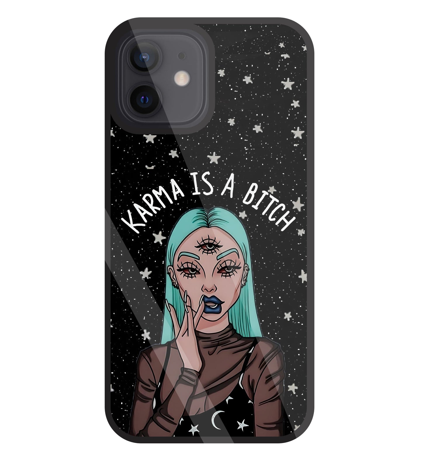 Karma Is A Bitch Glass Case For Apple iPhone 12