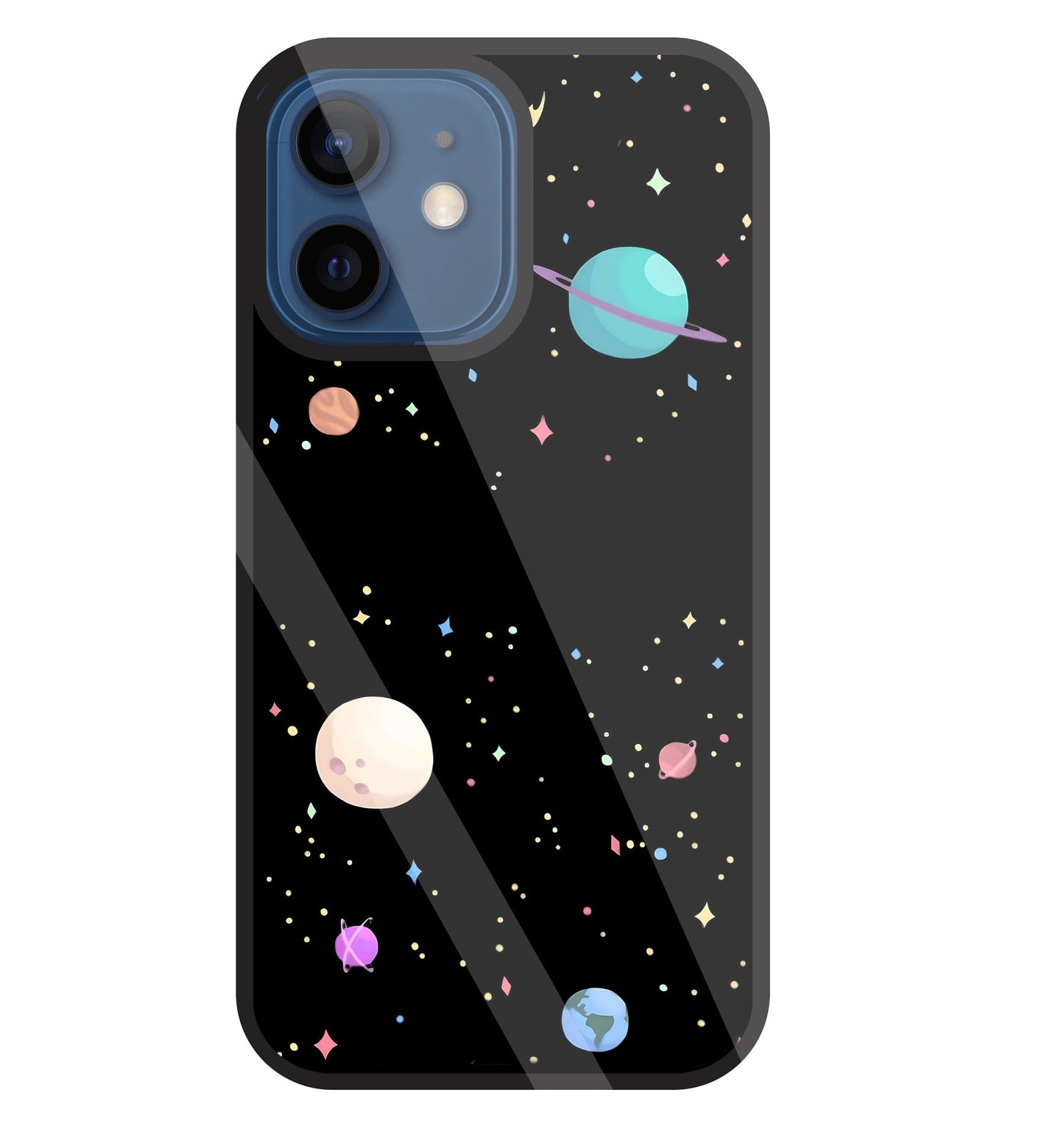 Colorful Space Glass Case For Apple iPhone 12 Mini